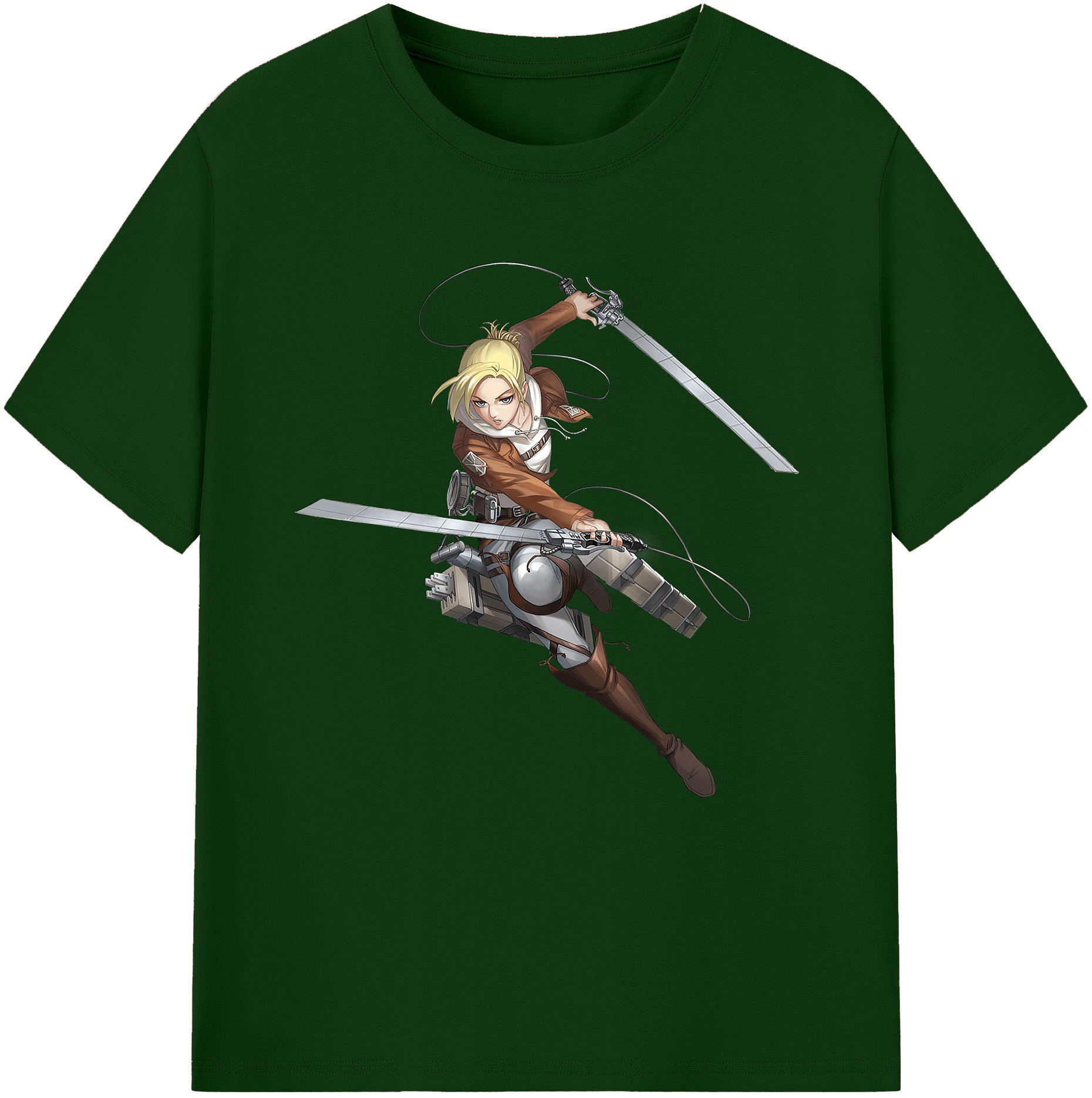 （画像用） 進撃の巨人 アニ・レオンハート Attack on Titan Annie Leonhart 綿100％半袖Tシャツ（フロントプリント）